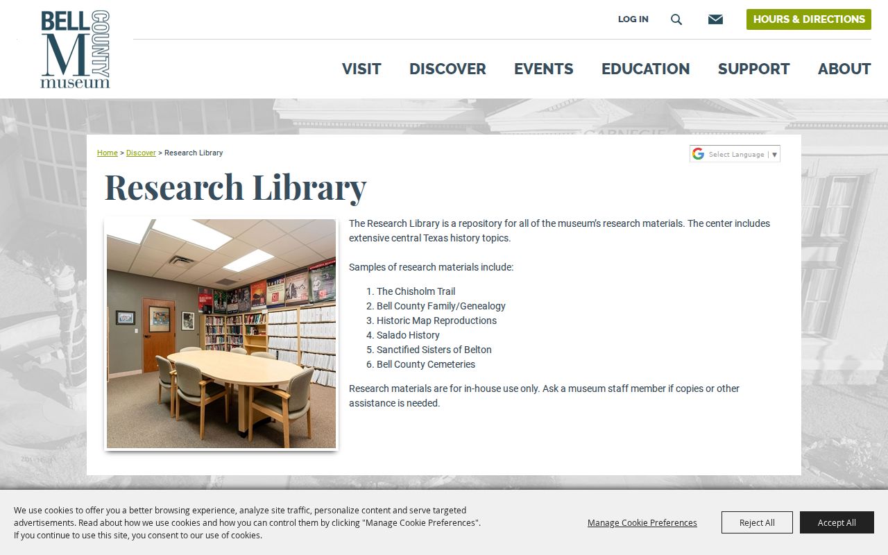 Bell County city directory research at the Bell County Museum Research Library