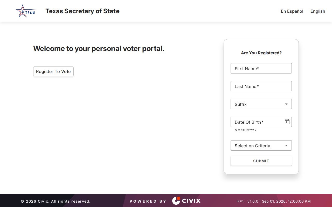 Bell County resident record Texas voter portal